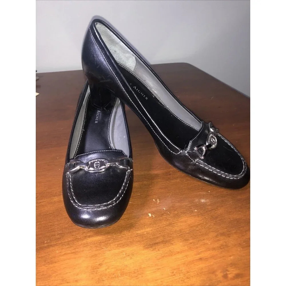 Etienne‎ Aigner Mandy Career Women's Black Shoes Size 6M  Leather